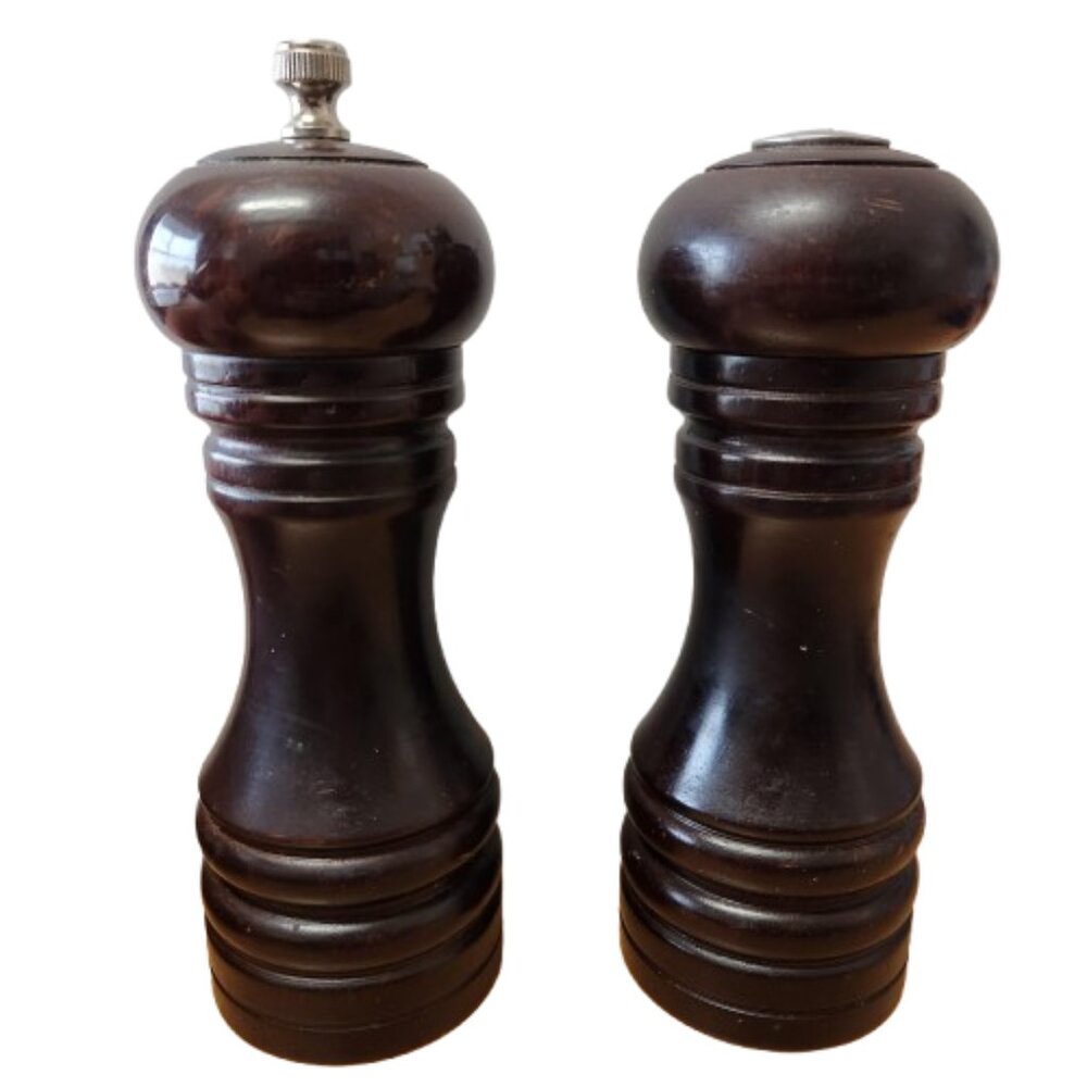 Wexford Wooden Pepper Mill & Salt Shaker Set – Carbon Steel – Vintage 16cm